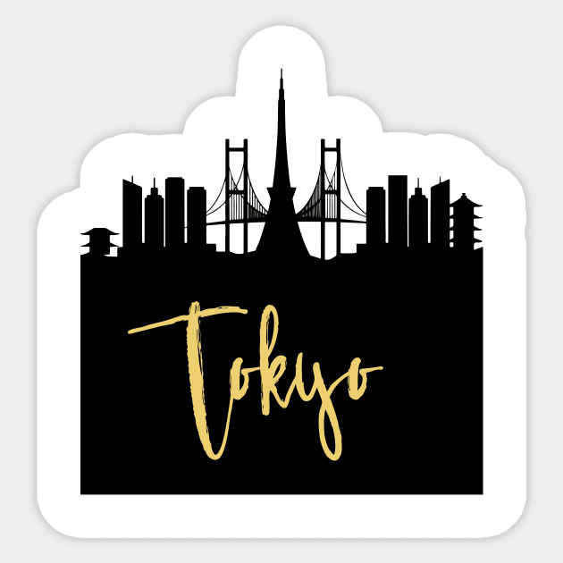 TOKYO JAPAN DESIGNER SILHOUETTE SKYLINE ART Sticker by deificusArt